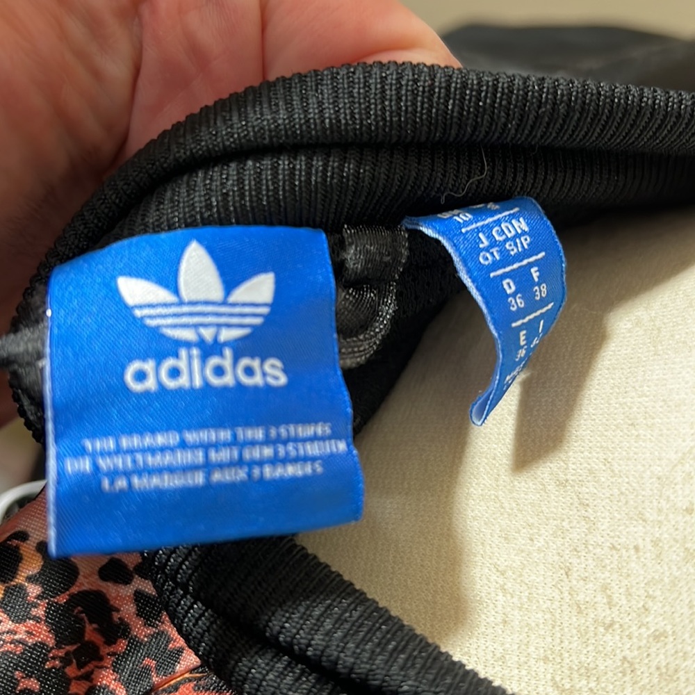 adidas Black Floral Leopard Bomber Jacket - Picture 11 of 11